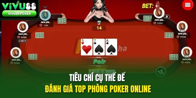 Tiêu chí cụ thể để đánh giá top phòng Poker online